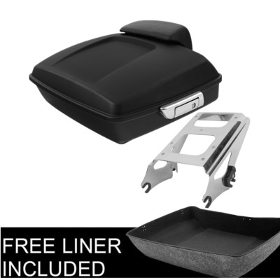 Matte Chopped Trunk 2 Up Rack Fit For Harley Tour Pack Road Glide 09-13 12