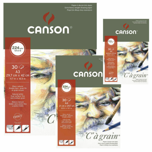 Canson  Zeichenpapier naturweiß Zeichenblock - 30 Blatt  DIN A5 bis DIN A3 - Bild 1 von 4