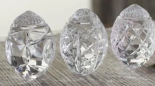 Waterford Crystal MIXED PATTERN EASTER EGG Sculptures - SET OF 3 - # 1050389