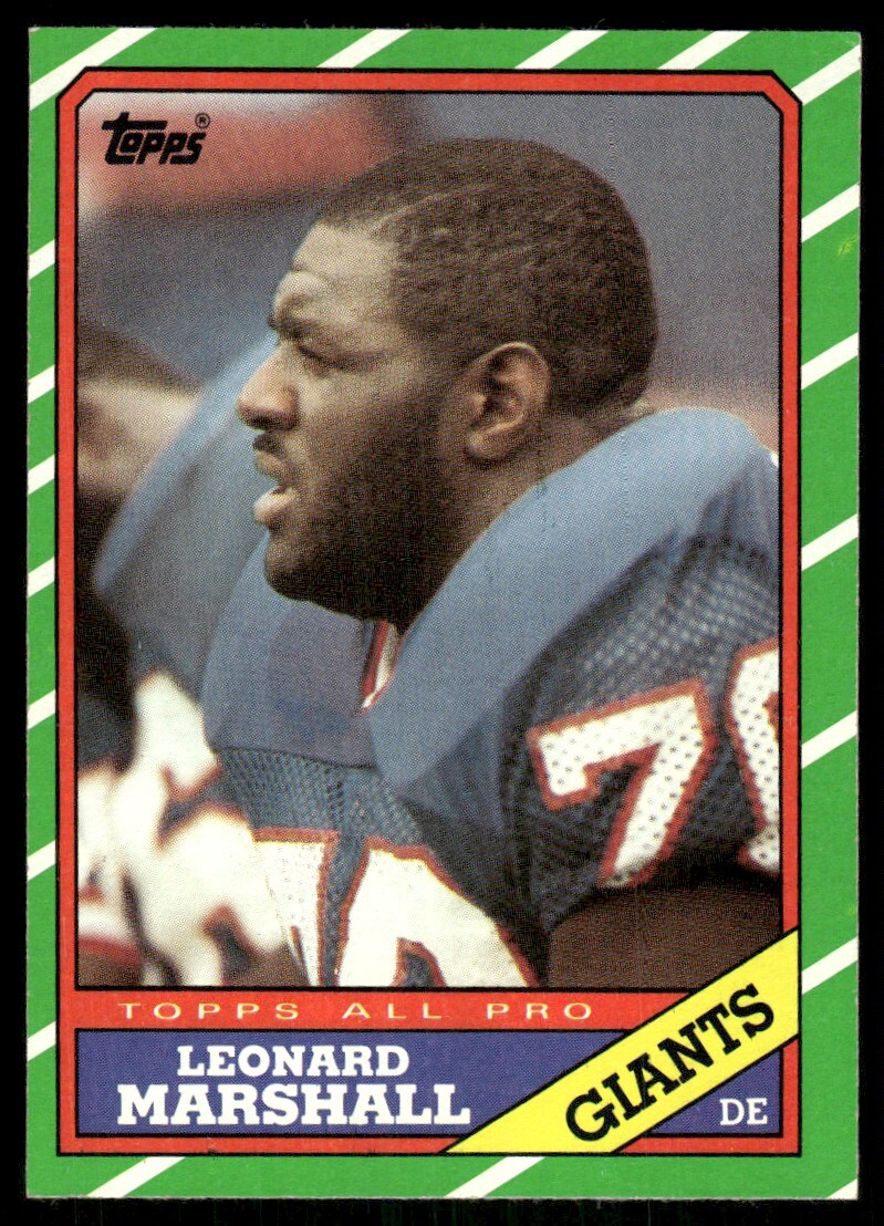 Leonard Marshall New York Giants #148 1986 Topps Football Card Rookie