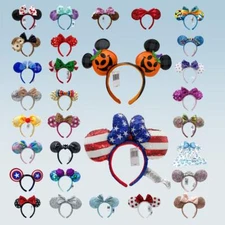 60 Styles Mickey Bow Minnie Mouse Crown Pink Ears Disney-Park Christmas Headband