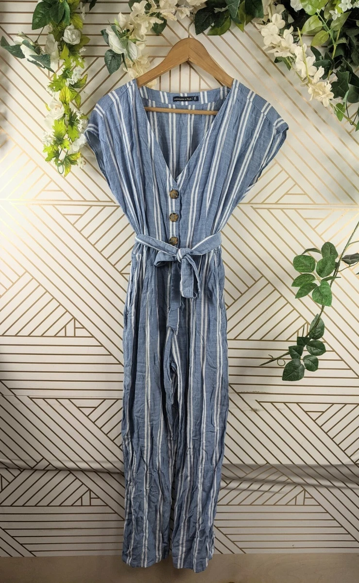Abercrombie striped sales jumpsuit
