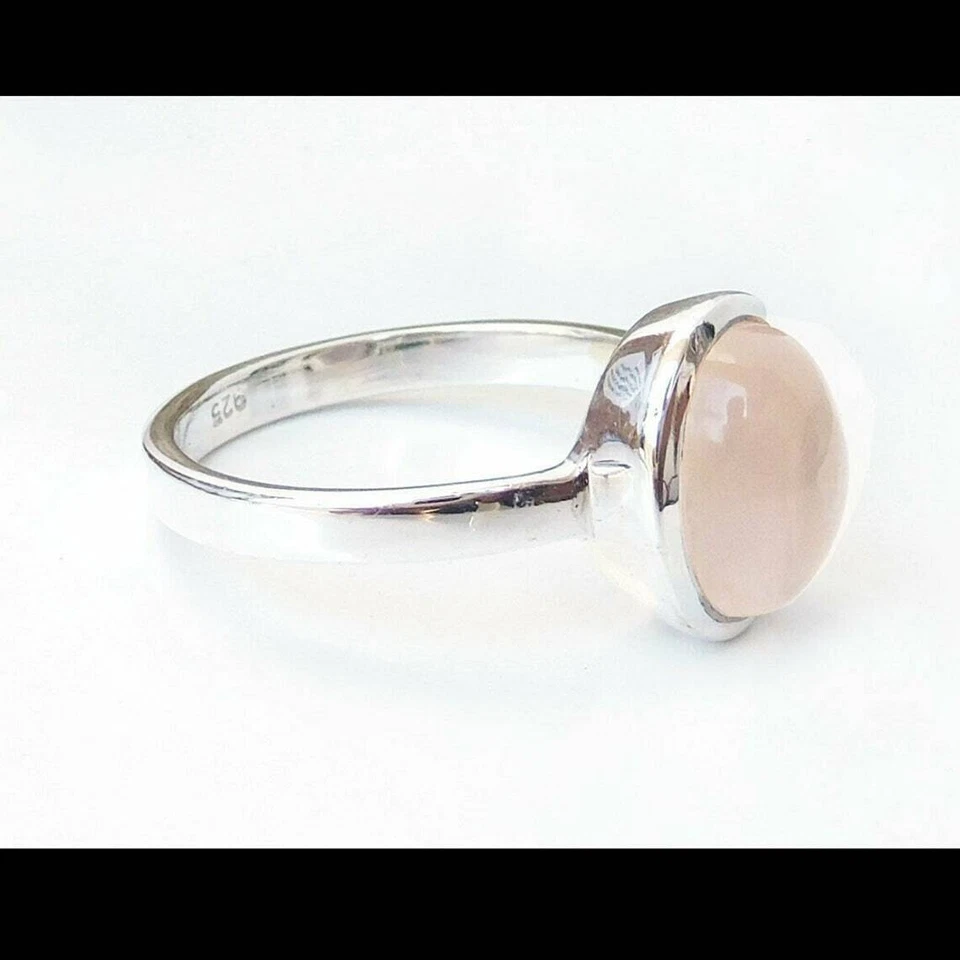 Натуральный 4 карат розовый кварц 925 пробы кольцо камень для мужчины/женщины - Изображение 3 из 4