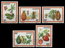 Ruanda 1987 - Mi-Nr. 1370-1374 ** - MNH - Fr&uuml;chte / Fruits