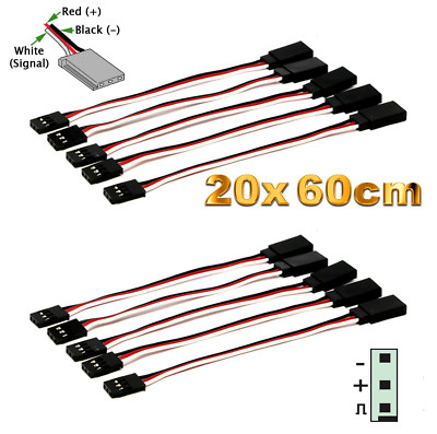   10 Stück Servo Kabel Verlängerungskabel 60cm Verlängerung Futaba Robbe 26AWG  