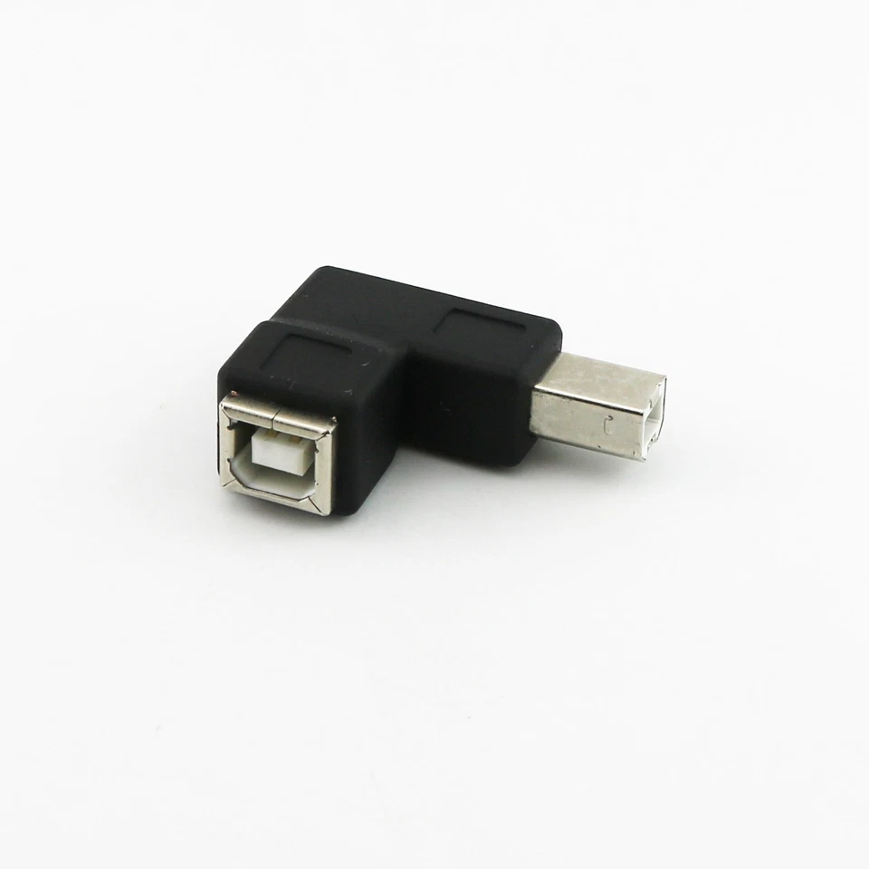 USB 2.0 B Female To USB B Male Right Angle Printer Extension Converter Adapter - Image 2 of 4