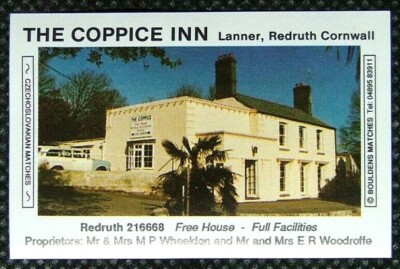 Matchbox Label Bouldens Pub The Coppice Inn Lanner Redruth Cornwall MM317