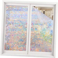  Window Privacy Film Static Window Clings Vinyl 3D 35.4" x 118" Multicolor