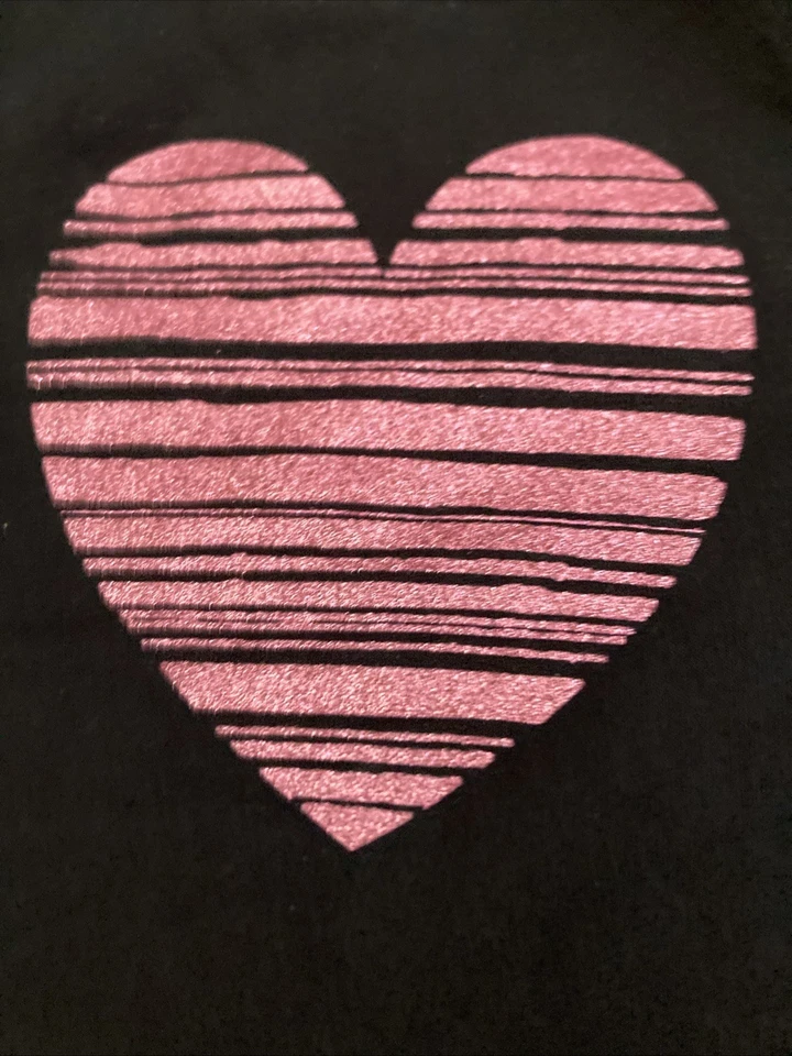 Suéter Pullover Circo Negro Rosa Corazón Brillante Niñas Talla 5T Foto 2 de 4