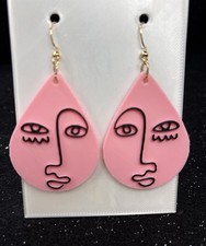 Abstract Picasso TeardropEarrings | Gold Tone Accents