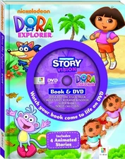 Dora the Explorer Story Vision Book  DVD - Hardcover By Hinkler Editors - GOOD