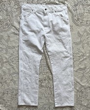 Big Yank Vintage Denim White Jeans 70s 35x30 Straight Leg Made In USA