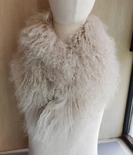 Women Real Mongolian Lamb Hair Scarf Winter Warm Collar Wrap