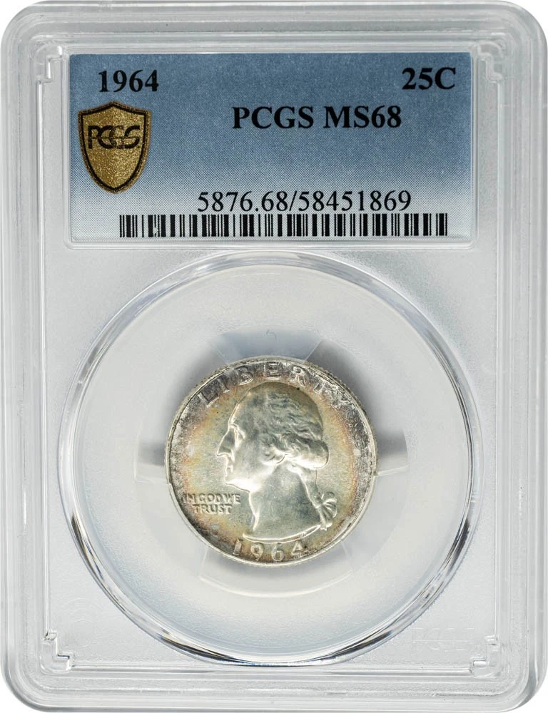 1964 Washington Quarter 25c MS68 Pop 1 Single Finest Secure PCGS 951329-11