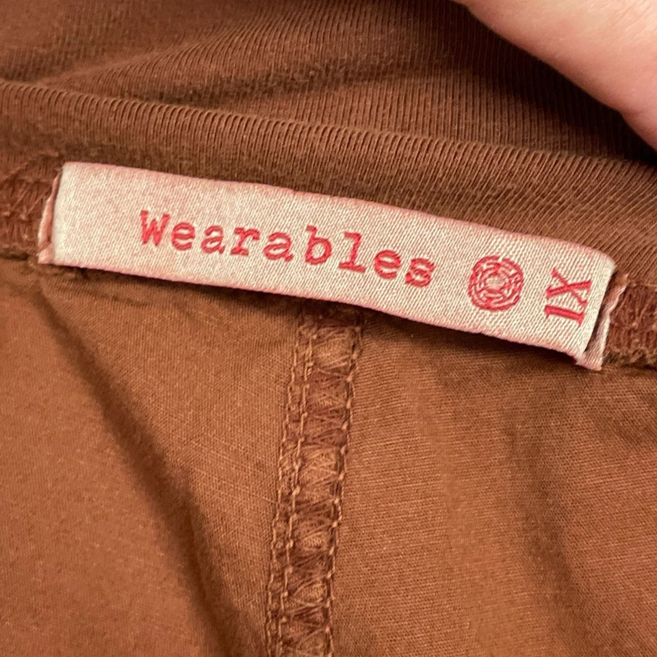 Pantalones holgados XCVI Wearables para mujer marrón óxido acanalados talla 1X a0256 Foto 4 de 4