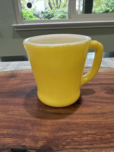 Vintage Fire King Anchor Hocking Coffee Tea Mug Cup Yellow