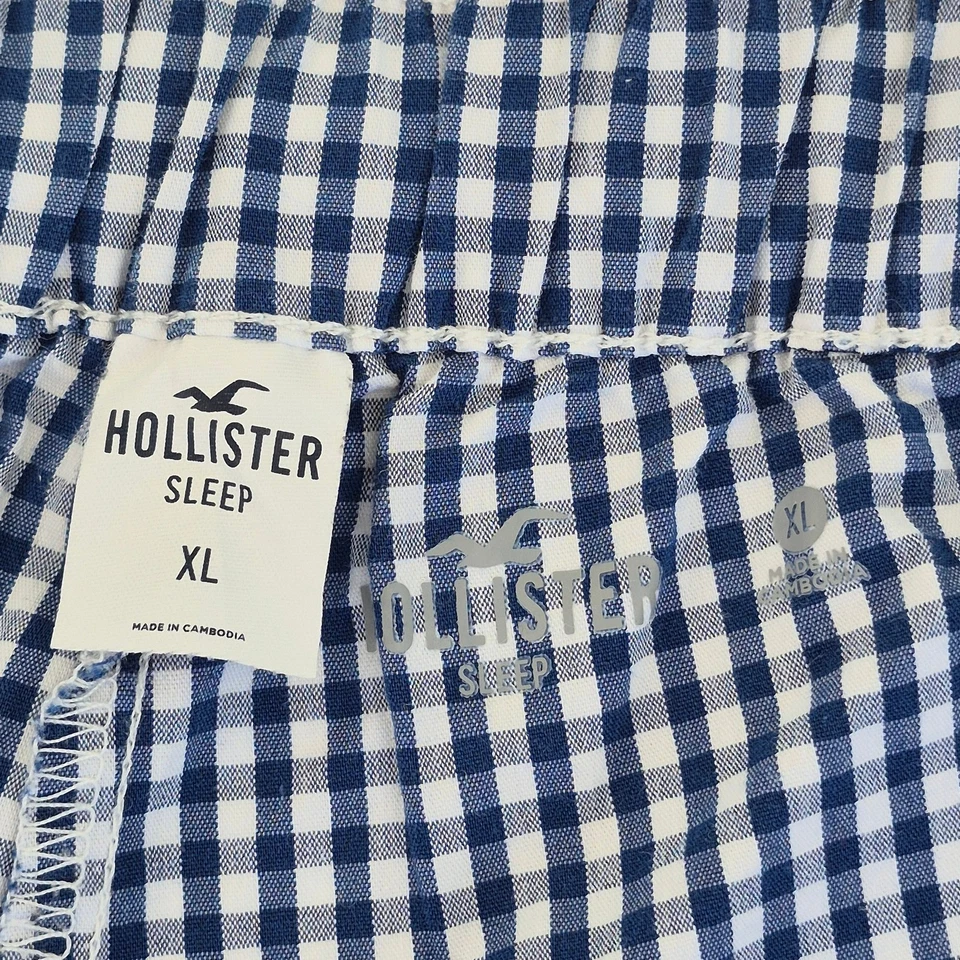 Pantalones de pijama HOLLISTER XL azules para hombre mezcla de algodón ropa de dormir patrón a cuadros Foto 2 de 4