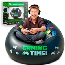 Inflatable Gaming Chair for Kids & Teens with Cup Holders and Side Pocket - This