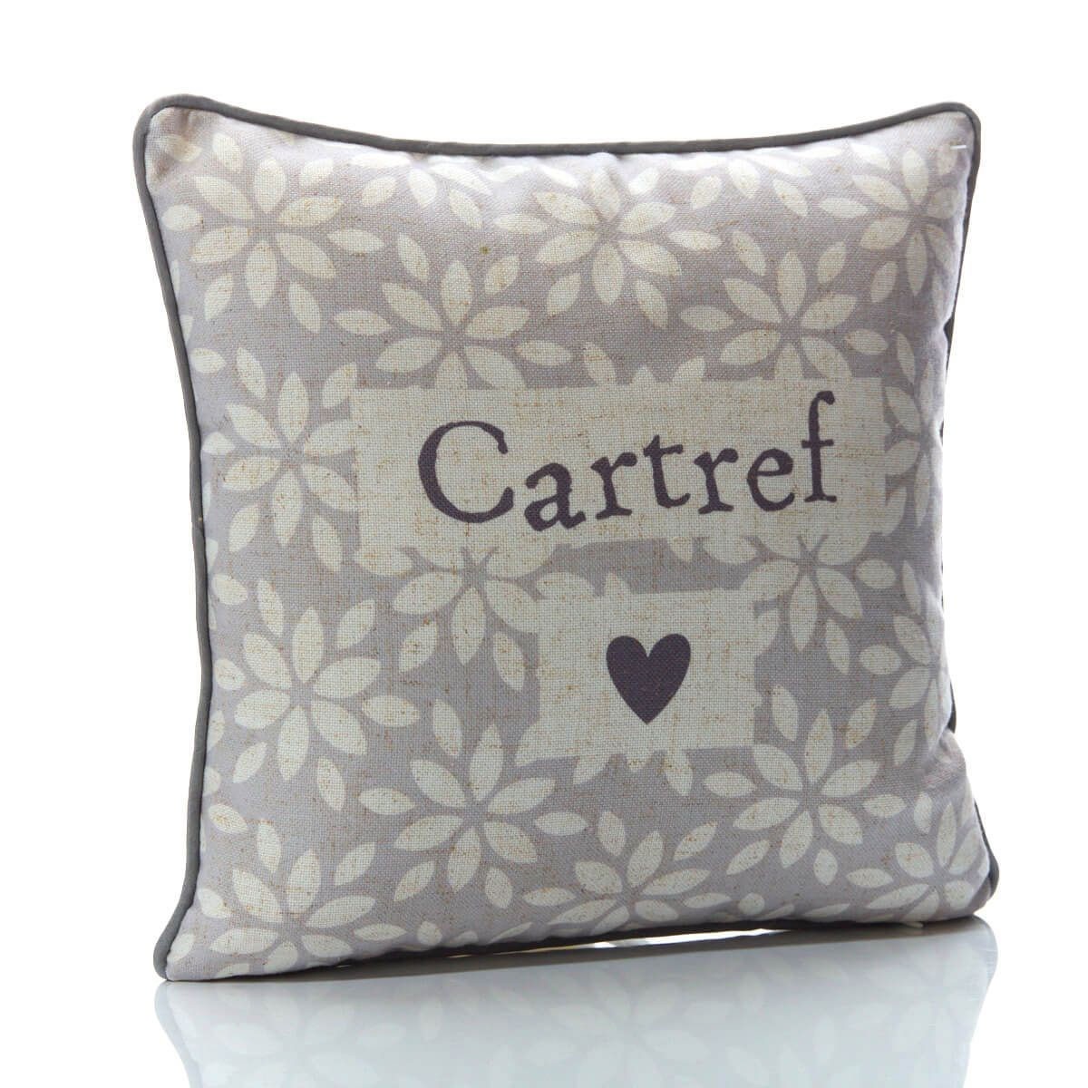 Richard Lang Welsh 'Cartref' Cushion - Grey/White