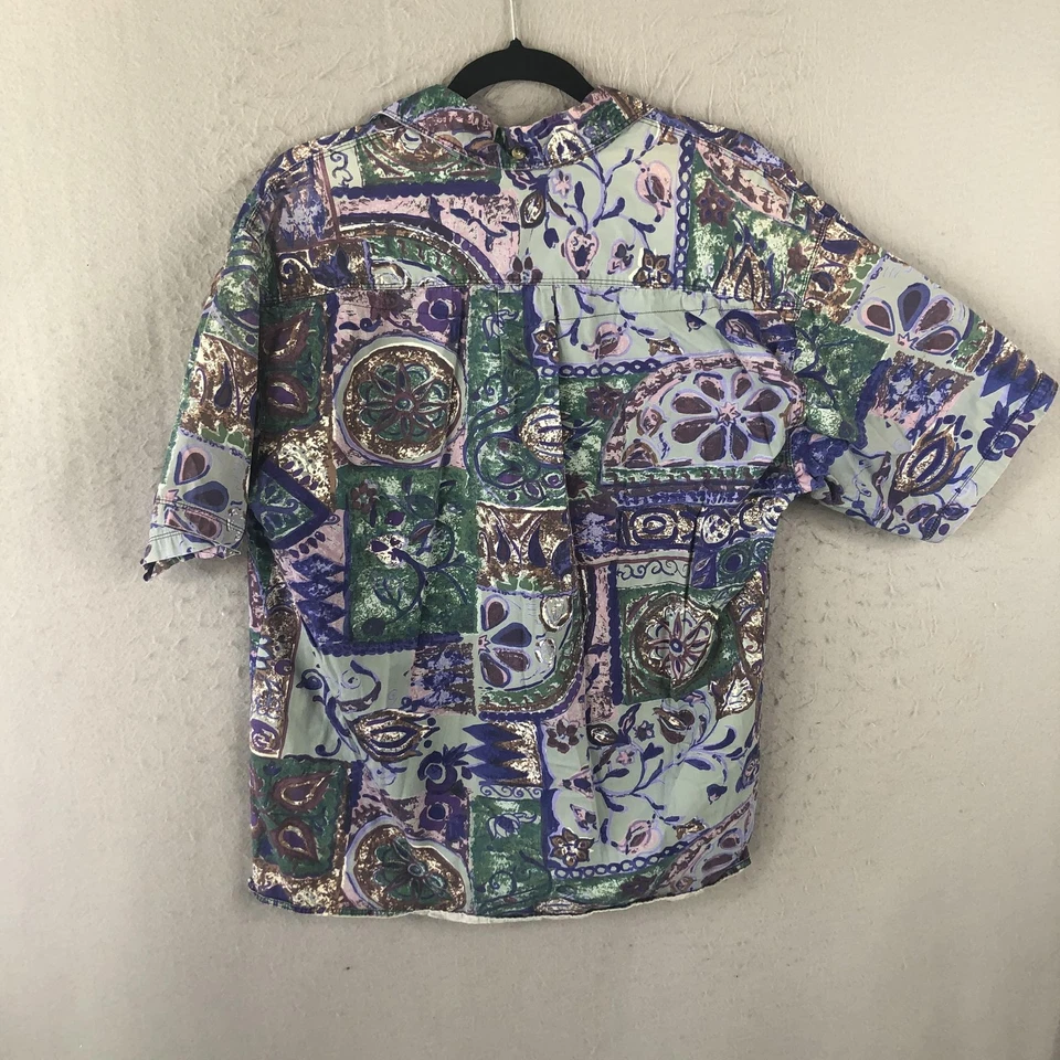 Vintage Gotcha Shirt Mens Large Multicolor Abstract Print Short Sleeve 90s Surf - Image 2 of 4