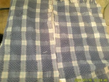 3 THE SAME SMALL THROW RUGS BLUE CHECKER PATTERN S LOOK NEVER USED