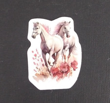 Beautiful Wild Stallion Horses Sticker 1.58" x 1.25" AX