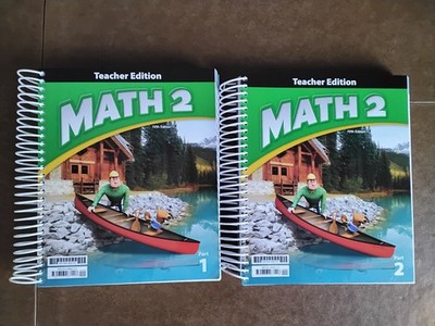BJU Press Math 2 Teacher Editions part 1 & 2, 5th Edition