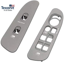 Driver and Passenger Grey Door Window Switch Panel Bezel Compatible with Dodge 2