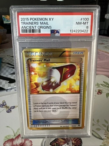 PSA 8 2015 Pokemon XY TRAINER'S MAIL #100 Ancient Origins NM