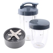 Veterger Replacement Parts Blade with cups and lids, 1 Cross blade, Gray