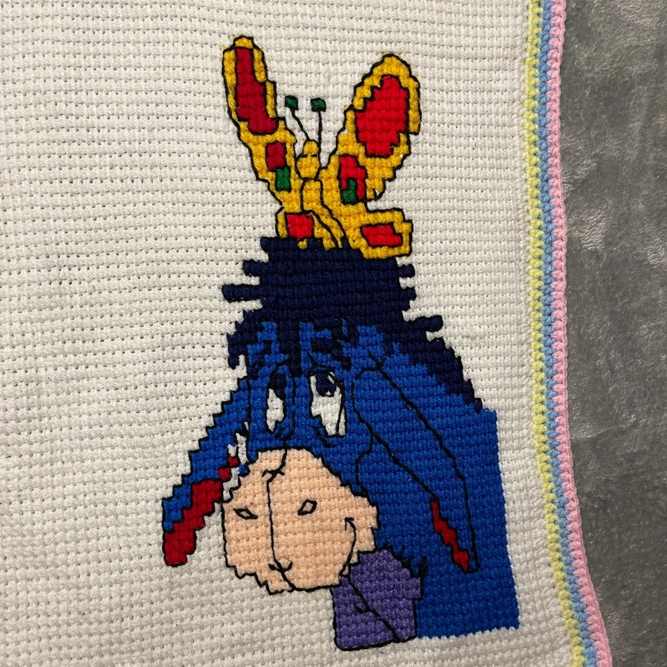 Hecho a mano ganchillo Winnie Pooh tigger Eeyore lechón colorido brillante bebé afgano Foto 4 de 4