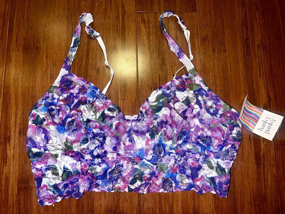 Bralette de encaje Hanky Panky púrpura pansy mediano nuevo con etiquetas precio de venta sugerido por el fabricante 68 USD Foto 2 de 4