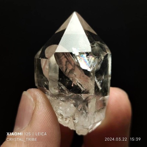 32g Rare Herkimer Diamond Crystal Quartz With Rainbow Single End Healing 4462 - Picture 10 of 22