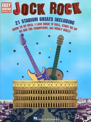 JOCK ROCK MUSIC BOOK EASY GUITAR WITH NOTES & TAB 21 STADIUM GREATS NEW ON SALE