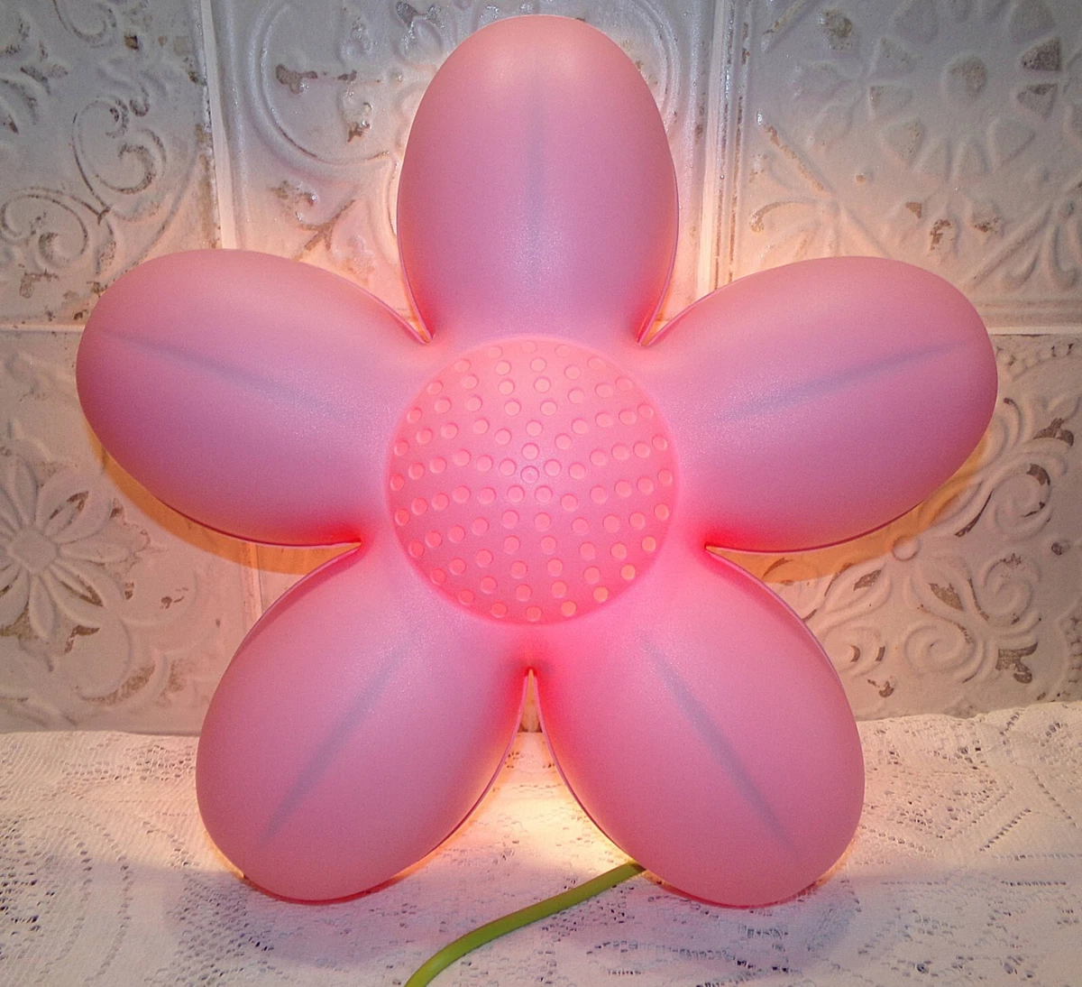 Applique Murale ancienne Verre Franges rose pâle 40 watts220