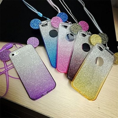 Xiaomi Redmi 4X Silikonhülle MAUS 2 Teilen Ombre Etui Glitter Glitzer Case W%