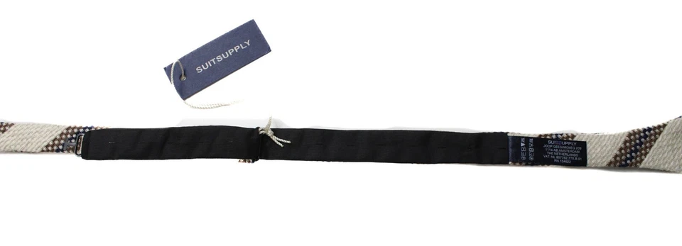 SUITSUPPLY Stripe L. Brown Bow Tie Men's ONE SIZE Linen Blend Adjustable Tied - Image 4 of 4