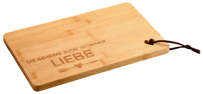KESPER 58390 Schneidebrett mit Herz, Motiv Liebe, 31,5 x 20,5 cm aus Bambus /...