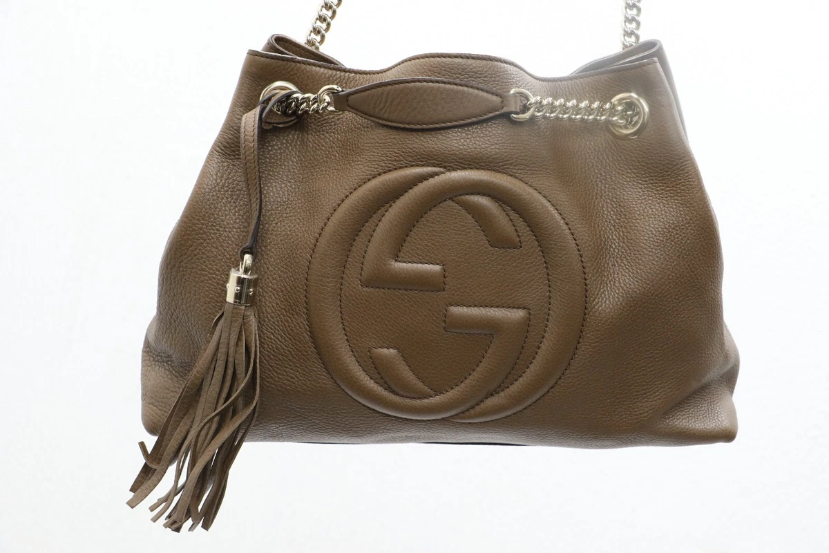 Gucci pebbled calfskin medium soho hot sale