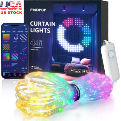 AI Smart Curtain Lights Color Changing Music Sync Indoor Decorative LED Hanging