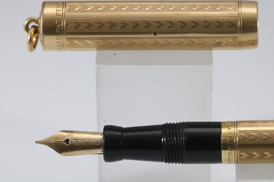 Vintage (c1920-30) Moore Ribbon 18k Gold Filled Maniflex Füllfederhalter
