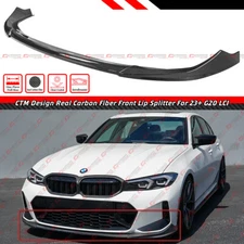 For 23-25 BMW M340i 330i G20 LCI CTM Real Carbon Fiber Front Bumper Lip Splitter