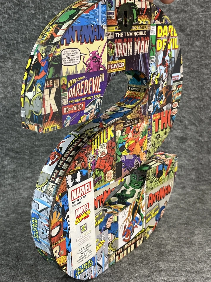 Marvel Retro Cómic Madera Letra "S" Borde Hogar Colgante Pared 10” Foto 3 de 4