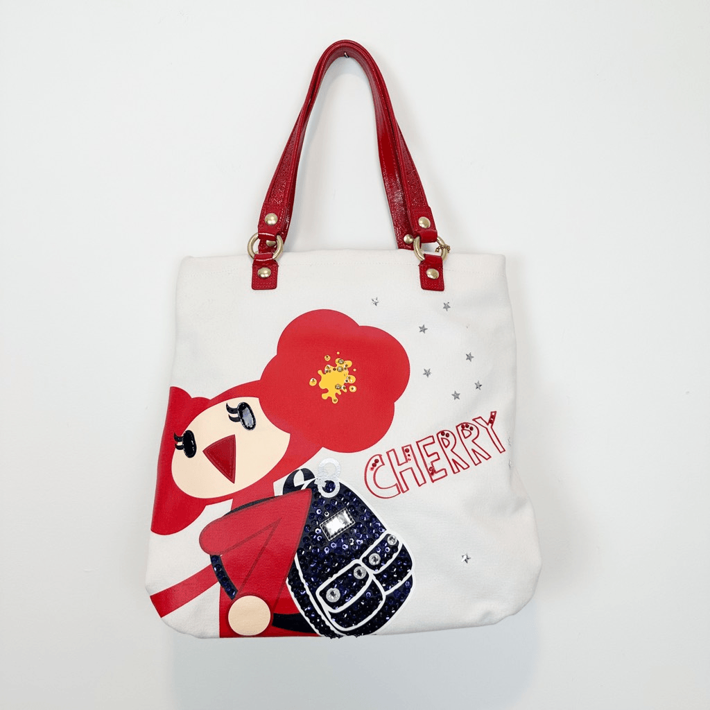 Coach Poppy-Chan Cherry Evie Tote Japanese Kawaii Pink Coach Poppy-Chan Cherry Evie Tote Japanese Kawaii Pink