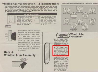CLAMP NAILS #9V-4'' PLAIN STEEL JOINT NAIL, 9/16'' WIDTH, 4'' LENGTH