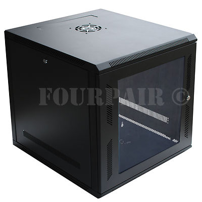 9U IT Wall Mount Network Server Data Cabinet Rack Locking Lock & Key - 24'' Deep