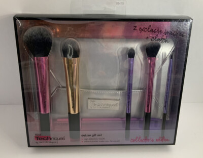 Real Techniques LIMITED Collector Edition 5 Piece Brush Set Plus Clutch