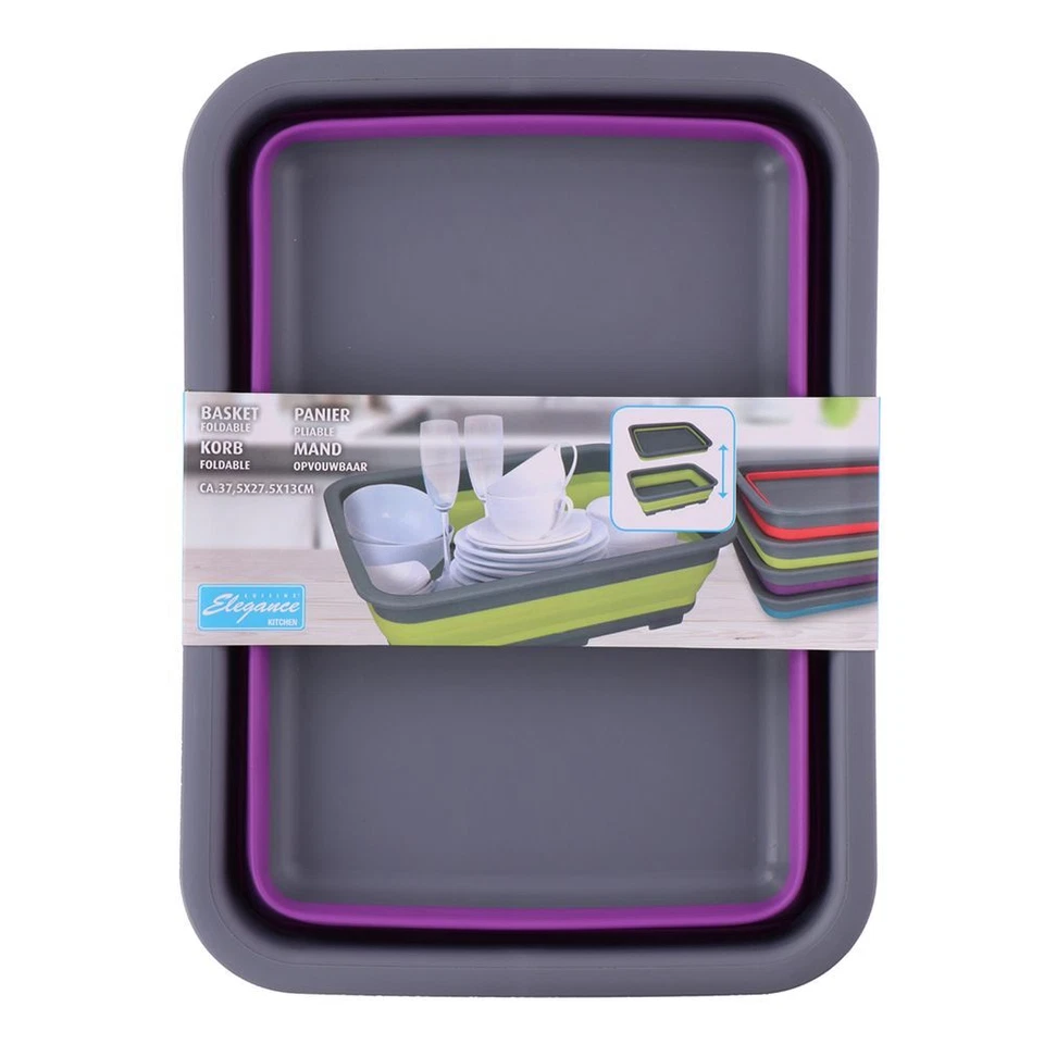 Faltschüssel CUISINE ELEGANCE violett/grau Camping Schüssel Silikon Spülschüssel - Bild 2 von 4