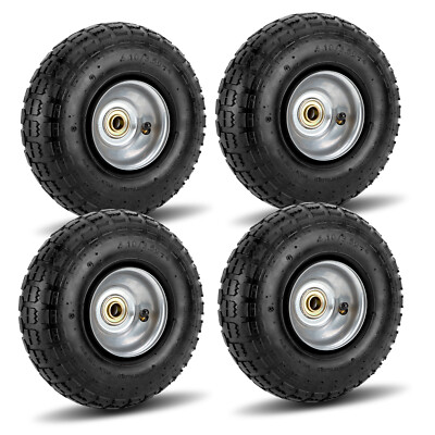 #ad #ad 10quot; 4.10 3.50 4 Tire and Wheel Replacement Pneumatic Wheel Tires 1 2 4PCS $65.99