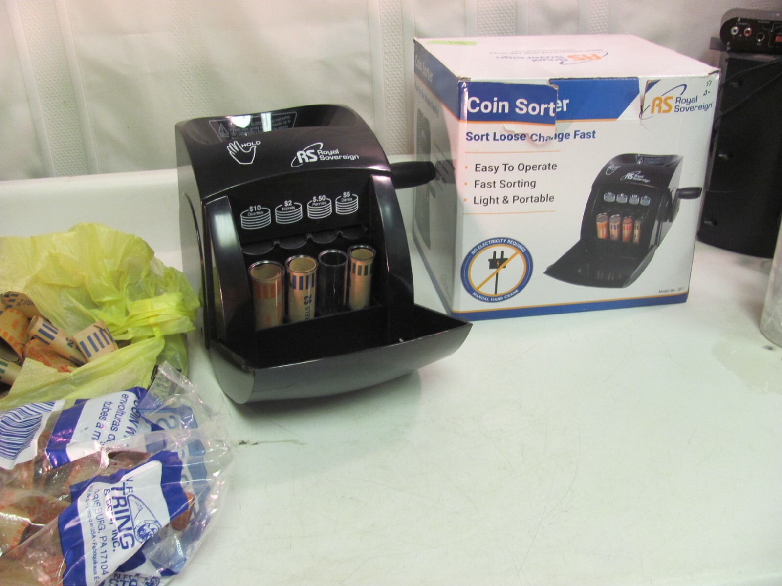 Royal Sovereign Quick Sort Counter Top Coin Sorting Machine QS1AC w